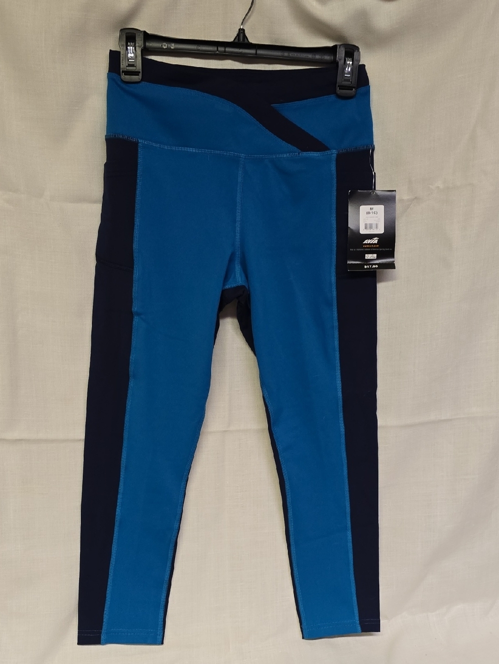 NWT Avia Teal-ish and Navy Athletic Leggings - Size Medium